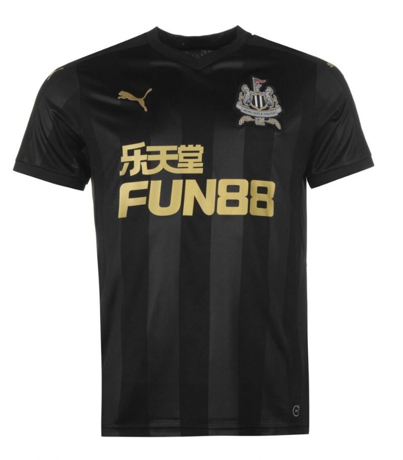 newcastle united 2017-18 third kit in black with gold details 